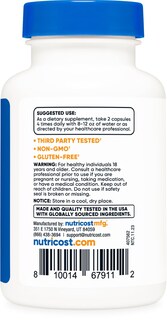 Foto 4 | Foto 4 | Suplemento Nutricost Alpha Gpc 600 Mg 60 Cápsulas Vegetariano - Venta Internacional.