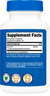Foto 5 | Foto 5 | Suplemento Nutricost Alpha Gpc 600 Mg 60 Cápsulas Vegetariano - Venta Internacional.