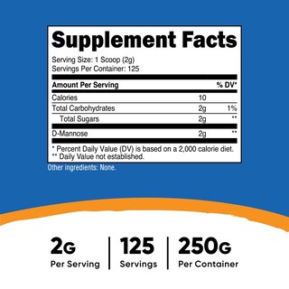 Foto 2 | Foto 2 | Suplemento Nutricost D-manosa En Polvo 250 G Sin Ogm Sin Gluten - Venta Internacional.