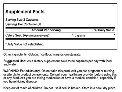 Foto 2 | Foto 2 | Suplemento De Extracto De Semilla De Apio Swanson 500 Mg 180 Cápsulas - Venta Internacional.
