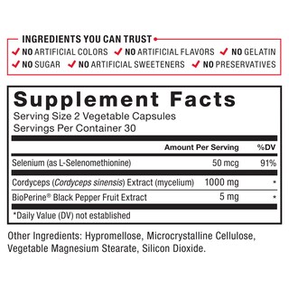Foto 6 | Foto 6 | Suplemento Force Factor Cordyceps, Cápsulas, 1000 Mg, 60 Cápsulas - Venta Internacional.