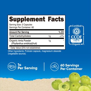 Foto 2 | Foto 2 | Suplemento Nutricost Amla 1000 Mg 120 Cápsulas Vegetarianas - Venta Internacional.