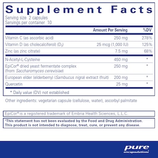 Foto 2 | Foto 2 | Complemente Puredefense De Pure Encapsulations Con Nac (20 Cápsulas) - Venta Internacional.