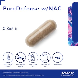 Foto 3 | Foto 3 | Complemente Puredefense De Pure Encapsulations Con Nac (20 Cápsulas) - Venta Internacional.