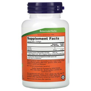 Foto 2 | Foto 2 | Suplemento de Extracto de Boswellia de Now Foods 500 mg en Aceite MCT 90 Cápsulas - Venta Internacional
