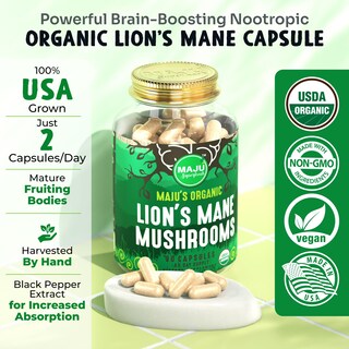 Foto 2 | Foto 2 | Suplemento De Melena De León Orgánico Maju Superfoods, 90 Unidades - Venta Internacional.