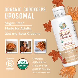 Foto 4 | Foto 4 | Suplemento De Hongo Cordyceps Orgánico Maryruth's, 225 Ml, Vegano - Venta Internacional.