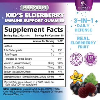 Foto 2 | Foto 2 | Gomitas Nature's Nutrition Saúco con Vitamina C y Zinc 120 Gomitas - Venta Internacional