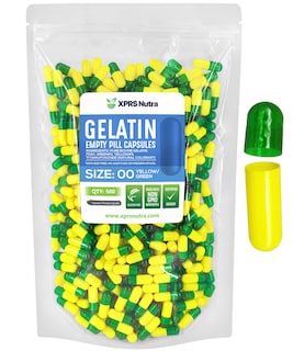 Foto 1 | Foto 1 | Cápsulas Vacías Xprs Nutra, Tamaño 00, 500 Unidades, Gelatina Verde/amarilla - Venta Internacional.