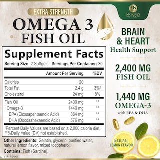Foto 2 | Foto 2 | Suplemento de Aceite de Pescado Nature's Peak 2400 mg Omega-3 60 Cápsulas Blandas - Venta Internacional