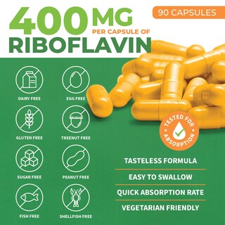 Foto 2 | Foto 2 | Suplemento Forestleaf De Vitamina B2 Y Riboflavina, 400 Mg, 90 Cápsulas - Venta Internacional.