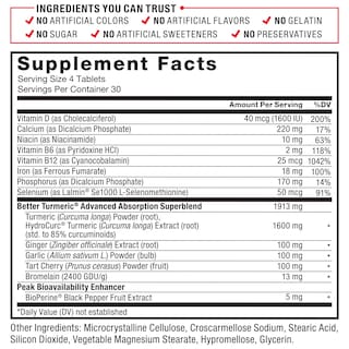 Foto 5 | Foto 5 | Suplemento Force Factor Better Turmeric Joint Support 120 Comprimidos - Venta Internacional.