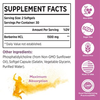 Foto 6 | Foto 6 | Suplemento Konefancy Berberine Hcl 1500 Mg en Cápsulas Liposomales - Venta Internacional