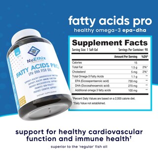 Foto 2 | Foto 2 | Suplemento Dietético Nuethix Formulations Fatty Acids Pro Epa-dha Fish Oil 90 Cápsulas De Gel - Venta Internacional.
