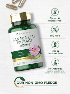 Foto 4 | Foto 4 | Suplemento De Extracto De Hoja De Banaba De Carlyle En Cápsulas, 600 Mg, 200 Unidades - Venta Internacional.