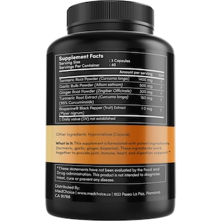 Foto 6 | Foto 6 | Suplementos Medchoice, Cúrcuma Y Ajo, 2360 Mg Con Bioperine, 120 Unidades - Venta Internacional.