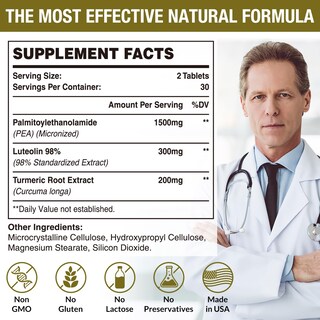 Foto 2 | Foto 2 | Suplemento Rosmolo Palmitoiletanolamida 1500 mg con Luteolina - Venta Internacional