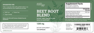Foto 3 | Foto 3 | Suplemento Earth Harmony Naturals, Raíz De Remolacha, 1200 Mg, 120 Cápsulas - Venta Internacional.