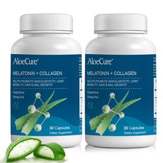 Foto 1 | Foto 1 | Suplemento Aloecure Natural Melatonin + colágeno 30 Cápsulas 2 Frascos - Venta Internacional