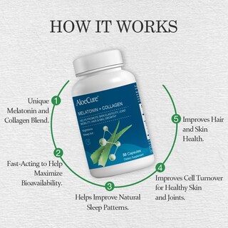 Foto 3 | Foto 3 | Suplemento Aloecure Natural Melatonin + colágeno 30 Cápsulas 2 Frascos - Venta Internacional