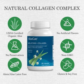 Foto 4 | Foto 4 | Suplemento Aloecure Natural Melatonin + colágeno 30 Cápsulas 2 Frascos - Venta Internacional