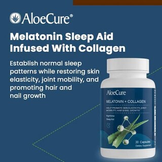 Foto 7 | Foto 7 | Suplemento Aloecure Natural Melatonin + colágeno 30 Cápsulas 2 Frascos - Venta Internacional