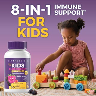 Foto 2 | Foto 2 | Gomitas de Saúco Viva Naturals 8 En 1 Para Niños Sin Azúcar 60 Unidades - Venta Internacional