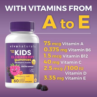 Foto 5 | Foto 5 | Gomitas de Saúco Viva Naturals 8 En 1 Para Niños Sin Azúcar 60 Unidades - Venta Internacional