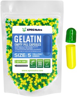 Foto 1 | Foto 1 | Cápsulas Vacías Xprs Nutra, Tamaño 5, 500 Unidades, Gelatina Verde/amarilla - Venta Internacional.