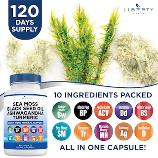 Foto 7 | Foto 7 | Suplemento Liberty Lifestyle Sea Moss 3000 Mg De Aceite De Semillas Negras - Venta Internacional.