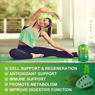 Foto 4 | Foto 4 | Gomitas De Guanábana Y Graviola Wogorgt 1800 Mg Con Musgo Marino, 60 Unidades - Venta Internacional.