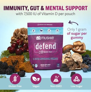 Foto 3 | Foto 3 | Complejo De 5 Superhongos Gummies Mushie 100% Orgánico, 2000 Mg - Venta Internacional.