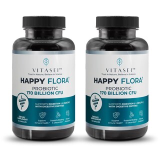 Foto 1 | Foto 1 | Suplemento Probiótico Vitasei Happy Flora 170 Mil Millones de CFU 2 Botellas con 60 Cápsulas C/U - Venta Internacional