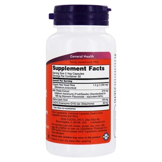Foto 2 | Foto 2 | Suplemento Now Foods de Arroz de Levadura Roja 600 mg con Coq10 60 Cápsulas - Venta Internacional
