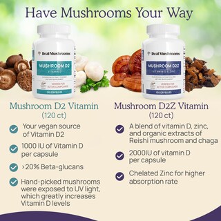Foto 6 | Foto 6 | Suplementos de Zinc con Hongos Auténticos con Vitamina D2 120 Unidades- Venta Internacional