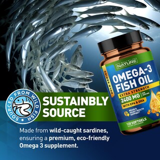 Foto 3 | Foto 3 | Suplemento De Aceite De Pescado Omega 3 Built By Nature 2400 Mg 120 Cápsulas Blandas - Venta Internacional.