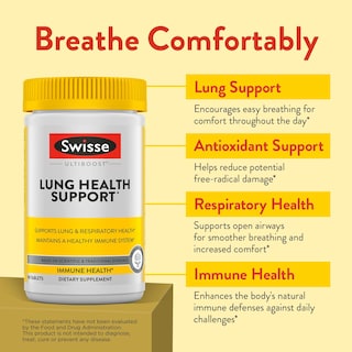 Foto 2 | Foto 2 | Suplemento Swisse Lung Health Apoya La Función Pulmonar 90 Comprimidos - Venta Internacional.