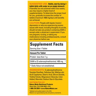 Foto 5 | Foto 5 | Suplemento Nature Made Sam-e Complete 400 mg 36 Comprimidos - Venta Internacional