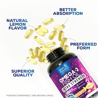 Foto 6 | Foto 6 | Aceite de Pescado Omega 3 de Supplement Health Nutrition Naturals 2400 mg - Venta Internacional