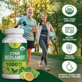 Foto 2 | Foto 2 | Suplemento de Nutrientes Nutritivos Bergamota Cítrica Orgánica 1000 Mg - Venta Internacional