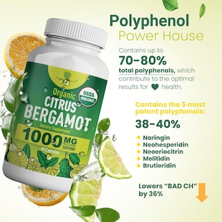 Foto 5 | Foto 5 | Suplemento de Nutrientes Nutritivos Bergamota Cítrica Orgánica 1000 Mg - Venta Internacional