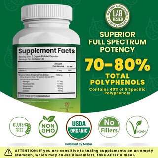 Foto 6 | Foto 6 | Suplemento de Nutrientes Nutritivos Bergamota Cítrica Orgánica 1000 Mg - Venta Internacional