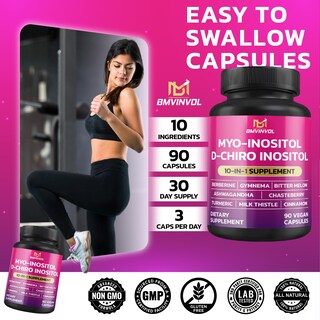 Foto 5 | Foto 5 | Suplemento Bmvinvol Inositol Mio-inositol D-chiro Inositol 90 Cápsulas - Venta Internacional