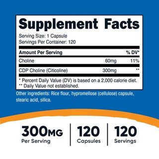 Foto 2 | Foto 2 | Suplemento Nutricost Cdp Colina (citicolina) 300 Mg 120 Cápsulas - Venta Internacional.