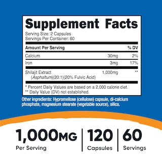 Foto 2 | Foto 2 | Cápsulas De Extracto De Shilajit Nutricost 1000 Mg 120 Cápsulas - Venta Internacional.