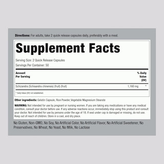Foto 2 | Foto 2 | Suplemento Piping Rock Schizandra Berry Fruit 1160 Mg 100 Cápsulas - Venta Internacional.