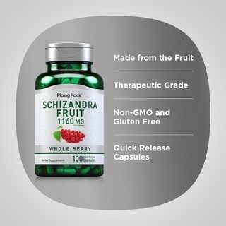 Foto 4 | Foto 4 | Suplemento Piping Rock Schizandra Berry Fruit 1160 Mg 100 Cápsulas - Venta Internacional.