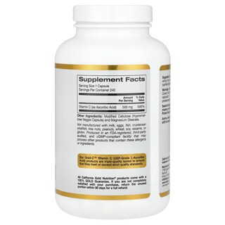 Foto 2 | Foto 2 | Suplemento De Vitamina C California Gold Nutrition 500 Mg 240 Cápsulas - Venta Internacional.