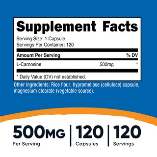 Foto 2 | Foto 2 | Suplemento Nutricost L-carnosina 500 Mg 120 Cápsulas - Venta Internacional