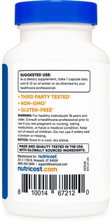 Foto 4 | Foto 4 | Suplemento Nutricost Niacina (sin Rubor) Hexanicotinato De Inositol 500 Mg 120 Cápsulas - Venta Internacional.